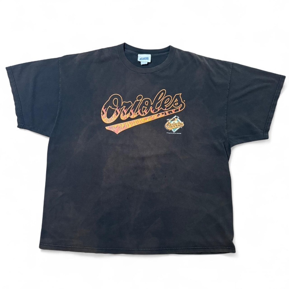 Vintage Orioles 2002 MLB Baseball Flame Graphic Sellout 3XL T-shirt